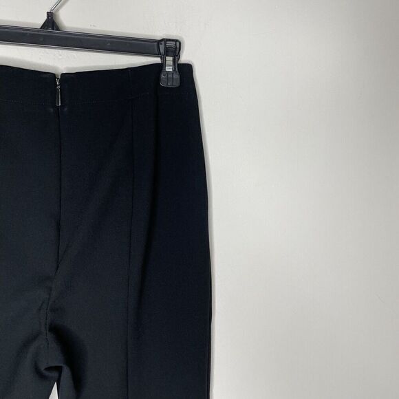 TIBI Pants Womens 4 Black High Rise Split Hem Ponte Stretch Rear Zip - Picture 7 of 13